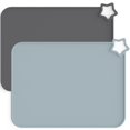 thumbnail image 1 of Manteles individuales de silicona para bebés y niños, resistentes a las manchas, antideslizantes, para alimentos de niños pequeños, con 2 paquetes (gris oscuro/gris claro), 1 of 5