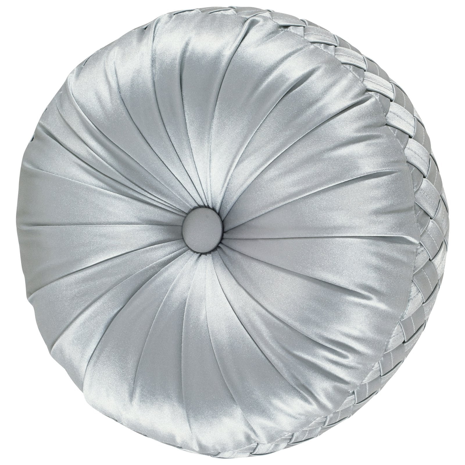 Saranda Satin Quilted Tufted Round Throw Pillow by Five Queens Court