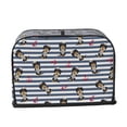 thumbnail image 6 of Toaster Covers 2 Slice, Dachshund puppy anchors stripe Waterproof Bread Machine Cover Fits for Standard 2 Slice Toasters, Home Decor Toaster Protection with Hanging Rope, 6 of 7
