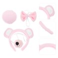thumbnail image 2 of KAKOWELY 1 juego de accesorios para disfraz de animal, diadema con orejas de oso y cola, kit de nariz y pajarita de oso para cosplay., 2 of 5