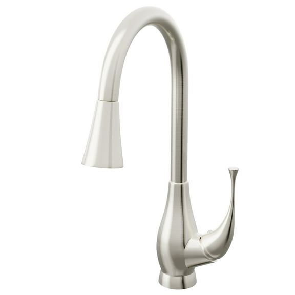 NKF-H24BN Single Lever Pull-down Kitchen Faucet, Brushed Nickel Finish