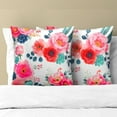 thumbnail image 5 of Ryan; Watercolor Peony Throw Pillow Covers 18x18 Inch Set of 2 Pink Floral Girly Green Leaves Decorative Pillow Case Spring Summer Flower Square Cushion Cover for Home Couch Bed, 5 of 8