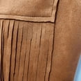 thumbnail image 3 of ZEHJUHAN Women's Brown Sleeveless Romper with Tassel Details High Waist Wide Leg Boho Western Fringe Jumpsuit Light Brown，S, 3 of 4