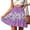 Purple, variant on Women's Summer Skirts High Waist Drawstring Floral Print Mini Tiered Skirt Loose Flowy Swing Beach Vacation Skirts