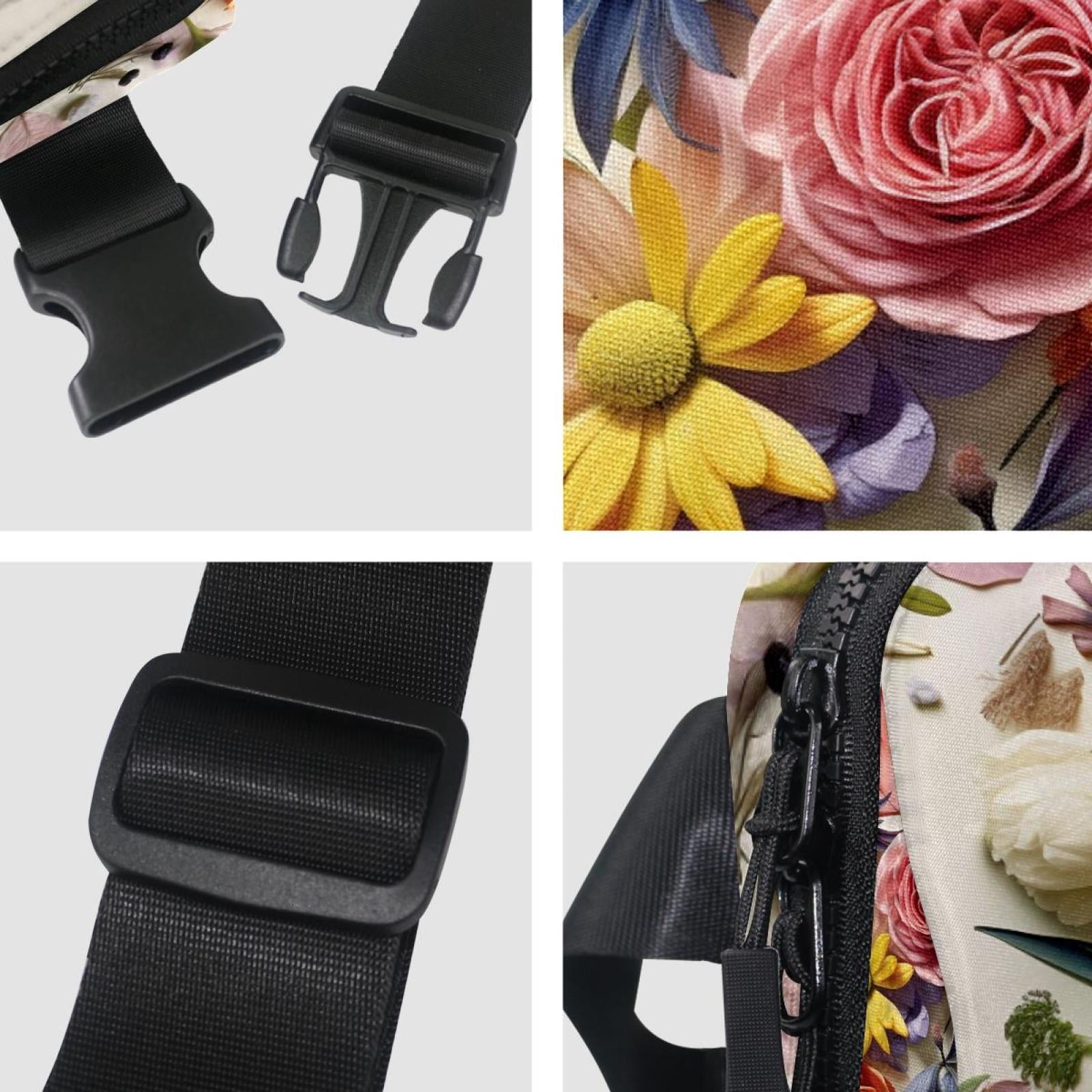 Minced flower Lightweight Adjustable Waist Pack with Extension Strap - Unisex Fanny Pack Money Belt