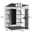 thumbnail image 2 of Uforic Large Cat Cage 5-Tier Cat Kennels with Large Hammock for 1-5 Cats Metal DIY Indoor Catio Enclosure Spacious Pets Playpen(55"L x55"W x 69"H), 2 of 5