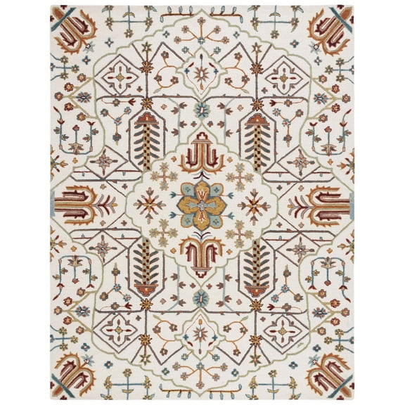 SAFAVIEH Heritage Dijana Tribal Wool Area Rug, Ivory/Grey, 8' x 10'