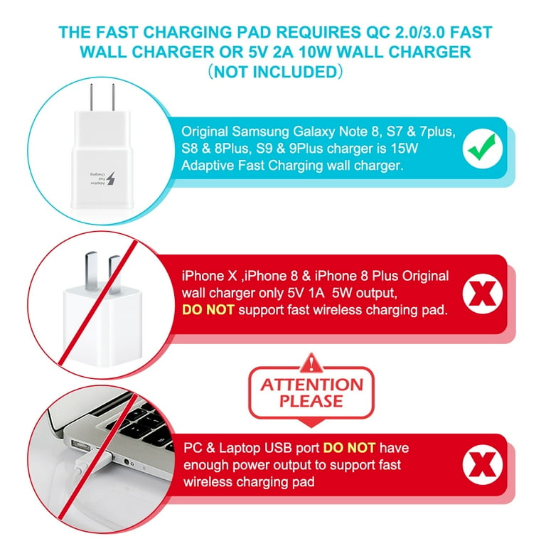 10W Wireless Charger, Qi-Certified Wireless Charging Pad, 10W Fast