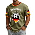 thumbnail image 3 of Soccer Cup 2026 Jersey for Men, Crew Neck Short Sleeve Deutschland Shield Graphic Tee with Honeycomb Mesh Texture - Lightweight Performance Top for Match Day & Gym Army Green L, 3 of 6