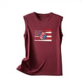 thumbnail image 4 of Usmixi Womens Tank Tops Baseball US Flag Print Crewneck Sleeveless Shirts 4th July Independence Day Loose Fit Racerback Tank Tops Wine XL Clothes, 4 of 5