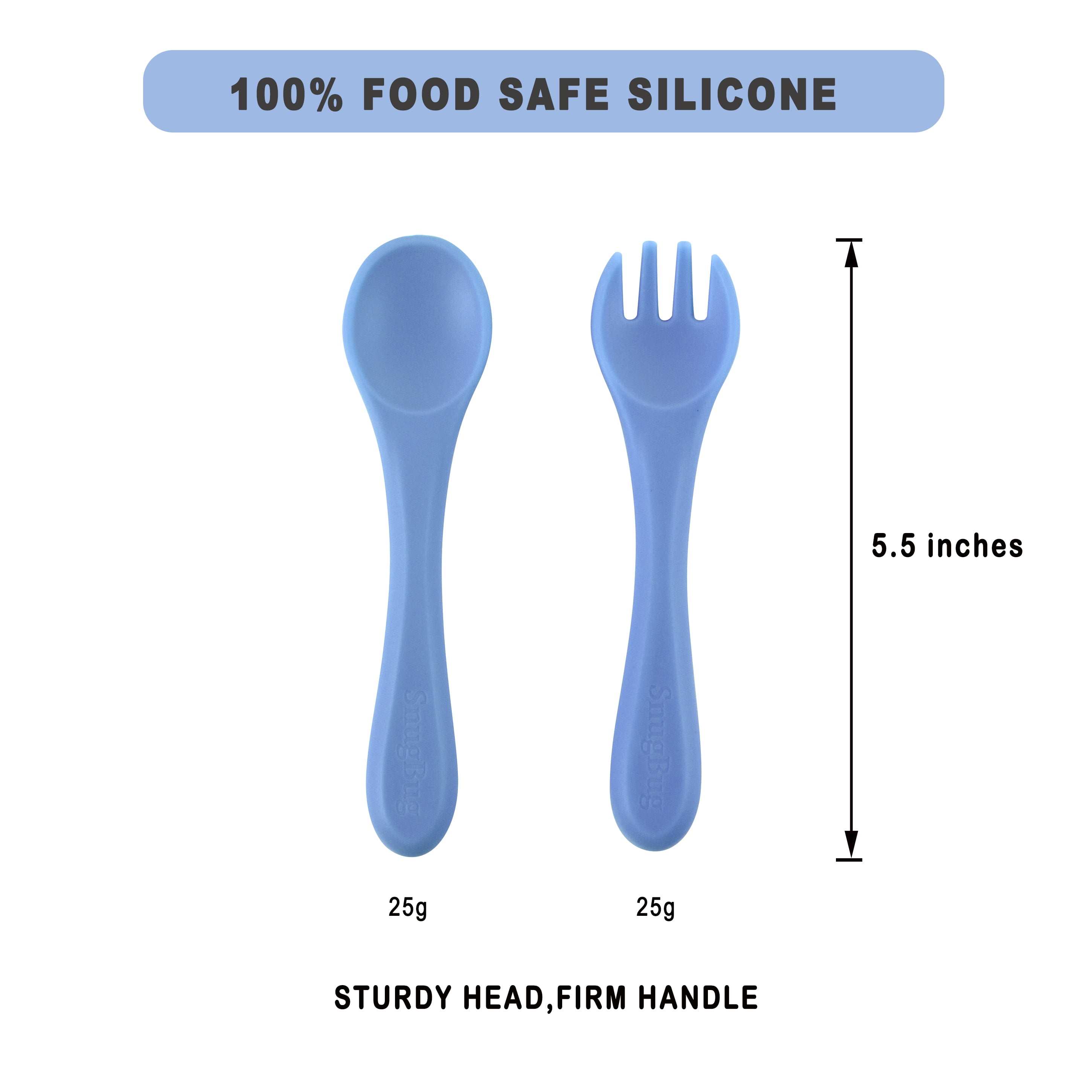 SnugBug Baby Led Weaning Supplies: Silicone Baby Spoons | Sippy Cup | Suction Plates | Baby Bowl | Baby Bib | Teething Toy