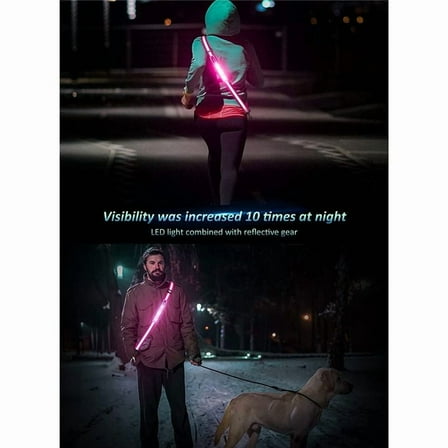 LED Reflective Belt Walking Gear,Safety Light for Walkers Night,Black