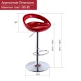 thumbnail image 3 of Duhome Bar Stools with Back Set of 2 Modern Adjustable Swivel Counter Stool Bar Chairs for Kitchen Plastic, Red, 3 of 8
