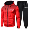 thumbnail image 1 of Conjunto de chándal de moda para hombre, sudadera con capucha y cremallera con estampado de lunares redondos, pantalones deportivos para correr, ropa de tendencia para otoño e invierno, 1 of 4