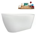 thumbnail image 3 of 59" Streamline B-500-229-PBR Soaking Glossy White Freestanding Tub and Tray With Internal Drain in Polished Brass, 3 of 15