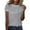 Grey, variant on Smile Letter Graphic Tees for Women Summer Casual Short Sleeve Crewneck Color Block Positive T Shirts
