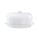 thumbnail image 1 of Vaporizador de microondas Olla de cocina de de calentamiento de microondas redonda, utensilios de cocina al , recipiente de comida con tapa transparente para el , blanco de una sola capa, 1 of 7