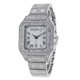thumbnail image 2 of Reloj cuadrado con correa de acero y diamantes para hombre, reloj de cuarzo de moda graduado, 2 of 5
