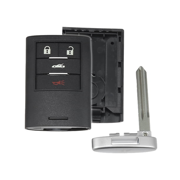 Funda de repuesto para llave de 4 botones, carcasa para mando a distancia de entrada sin llave para Chevrolet Corvette para Cadillac XLR 2008-2013 M3N5WY7777A con cuchilla sin Chip