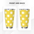 thumbnail image 3 of Cauagu Yellow And White Polka Dot Pattern 20oz Tumbler,Stainless Steel Vacuum Insulated Tumbler with Lid Durable Insulated Coffee Mug Thermal Cup with Splash Proof Sliding Lid-Without Straw, 3 of 8
