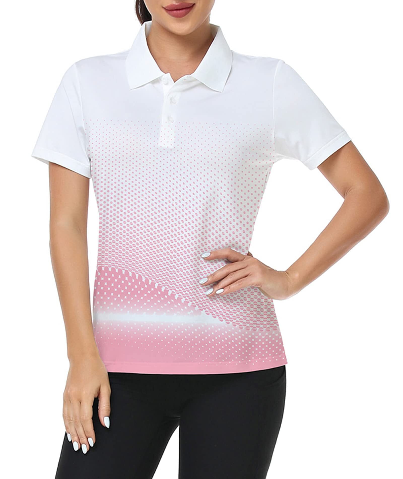 SCODI Women Polo Shirts Moisture Wicking Golf Shirts Slim Fit Golf