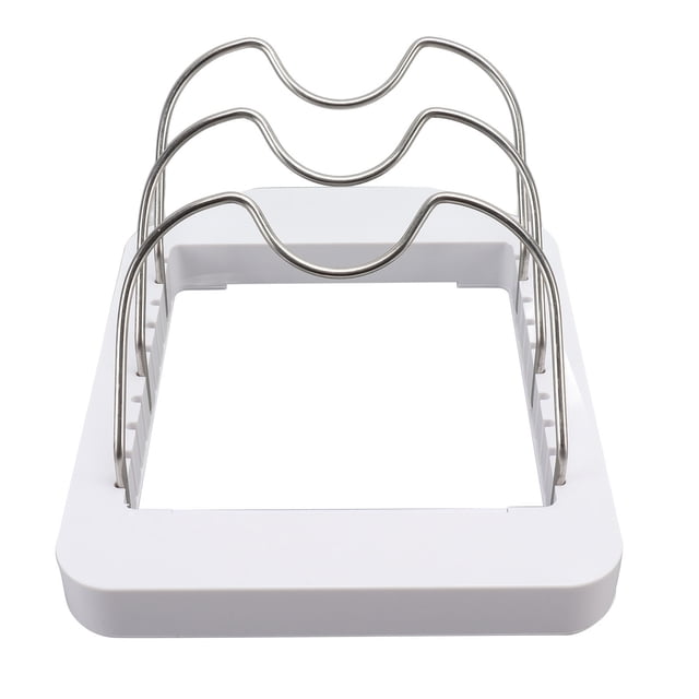 Pot Lid Organizer, Easy To Use Practical Durable Pot Lid Holder Rest Plastic For Home White,Grey