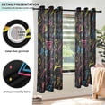 thumbnail image 3 of Yayeee Window Curtains Light Filtering 63"x42" Grommet Panel Pair Home Living Room Decor, Black Neon Lightning, 3 of 7