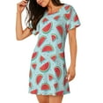 thumbnail image 2 of Naloa Watermelon Print Women Nightgowns,Womens Loungewear,Short Sleeve Sleepwear,Comfy Ladies Nightdress, 2 of 6