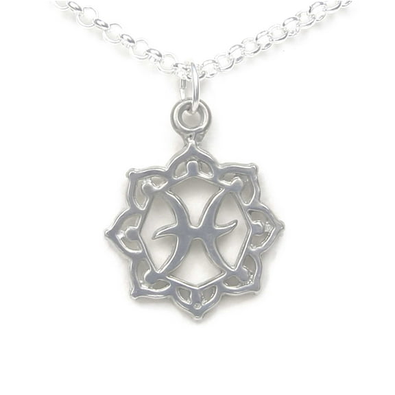 Pisces the Fish Zodiac Sign Necklace Pewter - Gift Packaged on story card with personality traits - Made in USA (18" chain length)