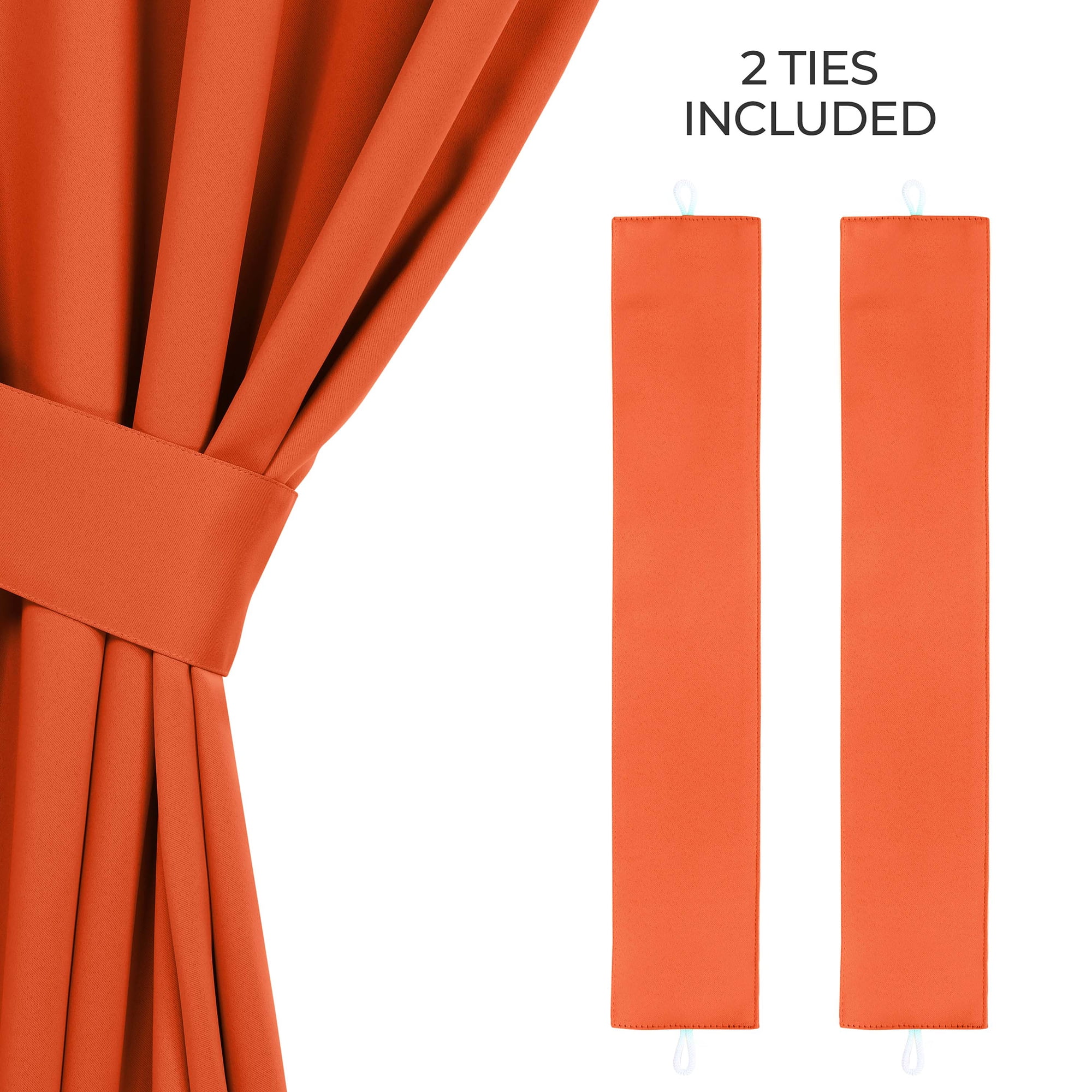 Superior Blackout Solid Light Filtering Grommet Curtain Panel Set, 46" x 96", Rust