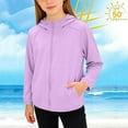 thumbnail image 2 of Vibrex Girls Zip Up Cropped Hoodies Long Sleeve Sweatshirts Kids Summer Casual Lightweight Jacket with Pockets Sun Protection Jacket 1-13Y, 2 of 8
