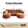 thumbnail image 2 of 111" U Shaped Modern Modular Sectional Curved Sofa with Ottoman, Minimalist Style Comfy Cloud Couch for Living Room Apartment, No Assembly Required Boneless Couches (Orange,Right Facing Chaise), 2 of 7