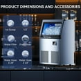 thumbnail image 4 of Coolski Commercial Ice Maker, 200 lbs/24H Under Counter Ice Machine, 35 lbs Bin, 4 of 9