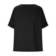 thumbnail image 6 of Lovskoo Summer Tops for Women 2024 Square Neck Short Sleeve Solid Color Oversized Tops Basic Casual Loose T Shirt Black, 6 of 8