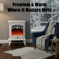 thumbnail image 4 of 15-Inch White Vintage Integrated Electric Fireplace Heater, 4 of 6