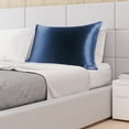 thumbnail image 2 of PiccoCasa 1 Pc 19 Momme Silk Pillowcase for Hair and Skin, Standard Navy, 2 of 8