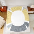 thumbnail image 5 of Feelyou Yellow Grey Checkered Bed Sheets, Square Abstract King Sheets, Modern Fashion Buffalo Sheet Set, Ultra Soft Bedroom Decor, 4-Piece, 5 of 7