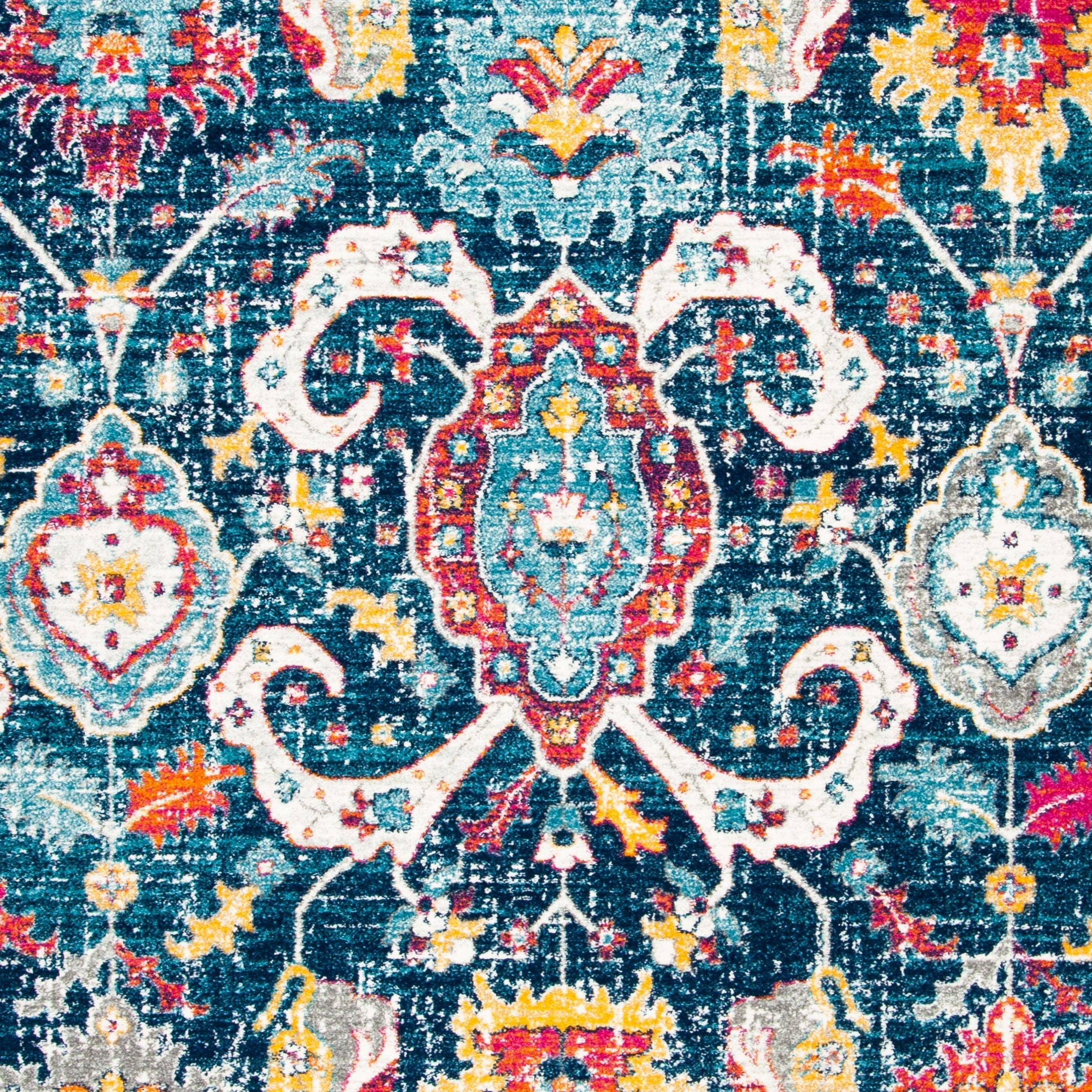 SAFAVIEH Evoke Lagrange Oriental Area Rug, Navy/Fuchsia, 9' x 12'
