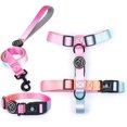 thumbnail image 1 of LAICAIW Gradient Color Dog Harness and Leash Set, Adjustable Lightweight Pet Products, Fashionable Comfortable no Pull Rope Set for Small&Medium Dog (Small Collar Harness Leash, Pink), 1 of 7