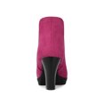 thumbnail image 2 of Unique Bargains Bottines Chelsea à Talon Bloc à Bout Rond pour Femme Rose Vif (Taille 8), 2 of 7