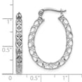 thumbnail image 3 of Diamond2Deal 14K White Gold Polished Diamond-Cut Hollow Hoop Earrings for Women (L- 1.07 inch, W- 0.83 inch), 3 of 6