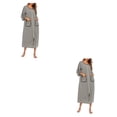 thumbnail image 4 of yingyy 1/2/3 Polyester Robe de Nuit Femme Décontractée Col Rond Manches Longues Double Poche Respirante Robe de Maison Vêtement de Nuit Gris TTG 2 Pcs, 4 of 6