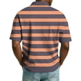 thumbnail image 5 of Polo Shirts for Men Casual Quarter Zip Striped Henley Shirts Regular Fit Short Sleeve T Shirt Stylish Work Collared Pullover Tops OIOLOYJM Ginger S, 5 of 9