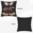 thumbnail image 3 of Set of 2 Decorative Throw Pillow Covers 18x18in - Black Background with Butterfly Colorful Tiger and Abstract Floral Patterns, 3 of 5