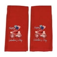 thumbnail image 5 of Serafina Home Valentine Hand Towel: Red with Bike with Hearts Embroidery, 100% Cotton, 5 of 6