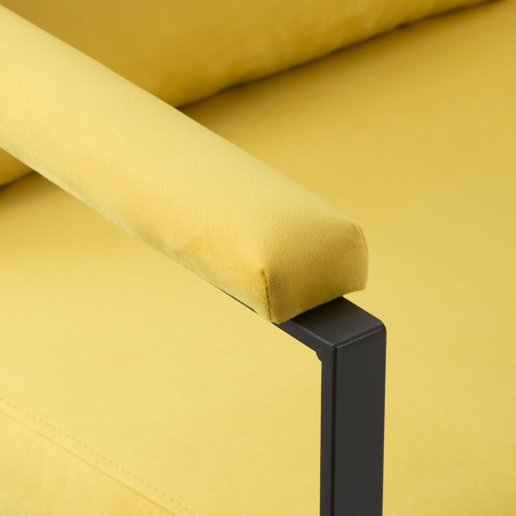Gewnee 26.8”Modern Metal Framed Armchair with Detachable Soft Cushions,High-Density Sponge Comfortable Seat,Stable and Easy to Install,Suitable for Living Rooms,Bedrooms and Study Rooms.Yellow