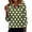 Green, variant on Women's Casual Polka Dot Print Blouse 3/4 Sleeve V Neck Slim Fit Tops, Black XXL