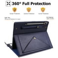 thumbnail image 5 of TECH CIRCLE Case for Galaxy Tab S10 Plus/S9 Plus/S8 Plus/S7 FE/S7+12.4",PU Leather Fold Business Stand Protective Cover Pen Holder Card Slots Shoulder Hand Strap Handbag Wallet Case,Blue, 5 of 6