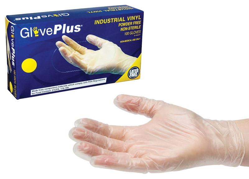 Gloveworks IVPF42100 Size Small Vinyl Disposable Gloves Clear Powder Free 100 pk 
