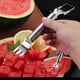 thumbnail image 1 of Herramienta cortadora de sandía 2 en 1 de acero inoxidable | Tenedor de frutas de molino de viento | Diseño plegable portátil | Resistente a la oxidación | Fácil de limpiar | Corta cubos rápidamente, 1 of 8